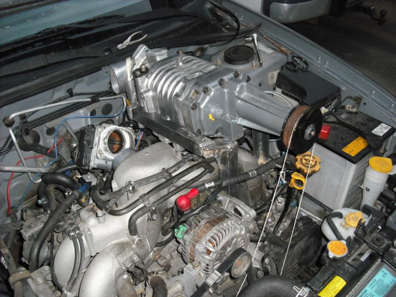 Illustration for article titled Garage Mechanic Ghetto-Rigs Subaru Impreza With Eaton Supercharger
